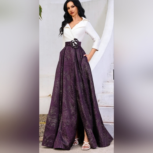 Terani Couture Dresses & Skirts - Terani Couture Elegant Purple & White Mother Of The Bride Gown Sz 2. New